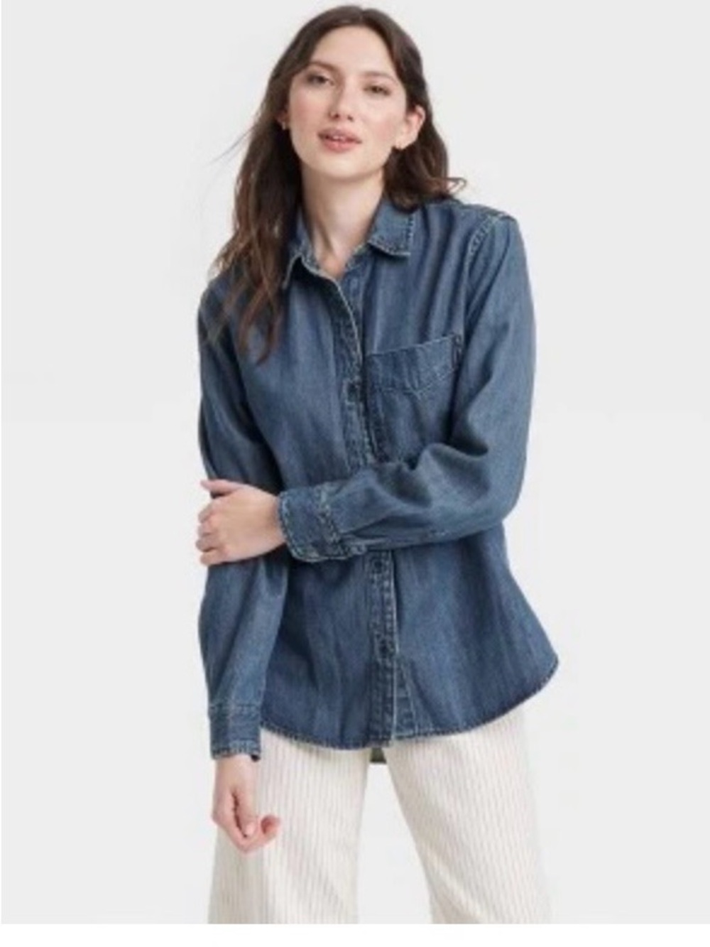 Denim Button-Down Shirt - Blue